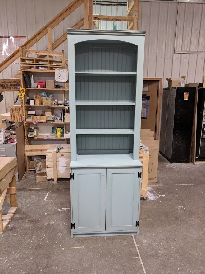 CUSTOM Display Hutch with arched frame Custom Pine Hutch Sawdust