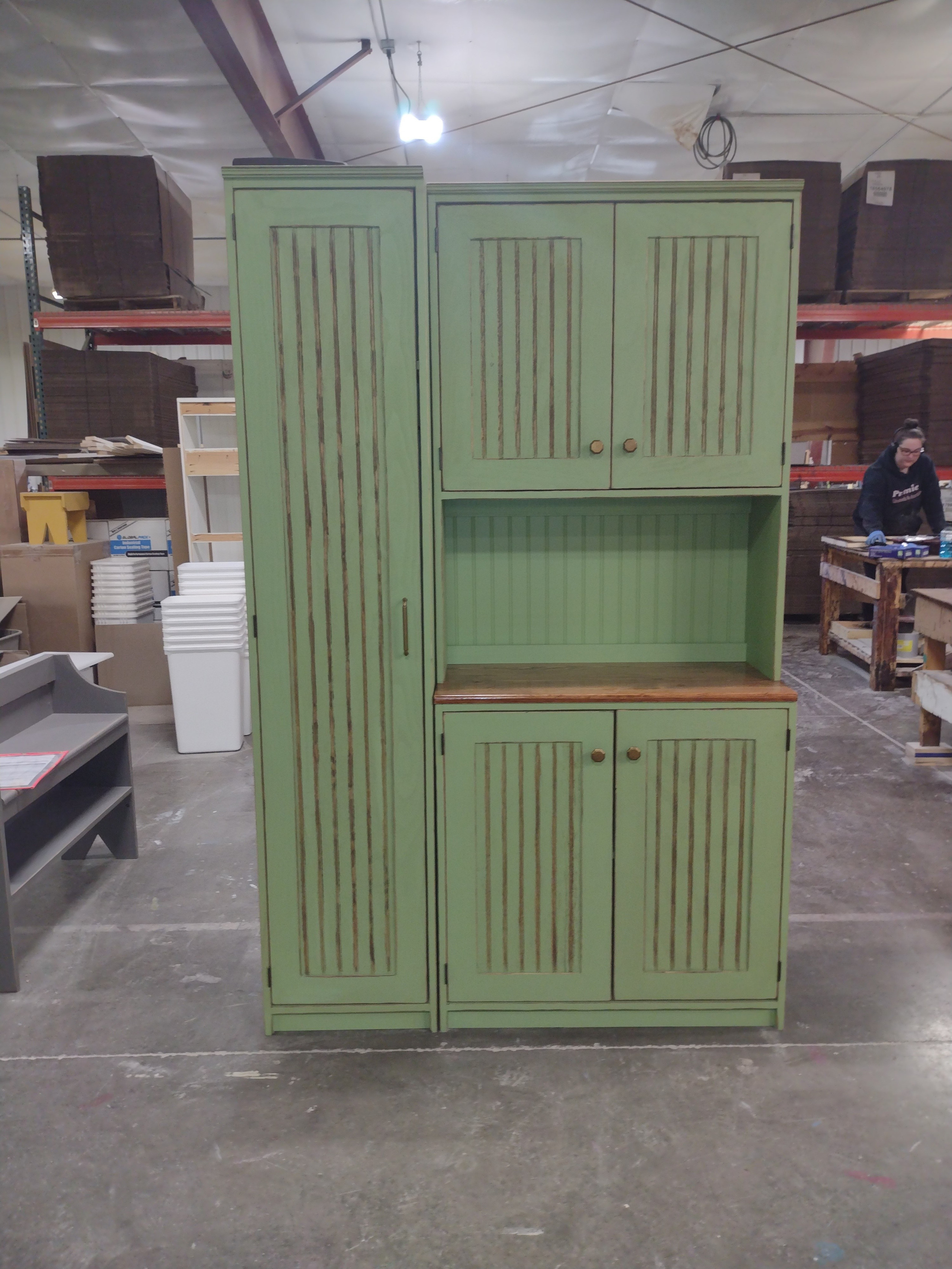 CUSTOM Kitchen Hutch w/ Broom Closet Sawdust City Custom Furniture