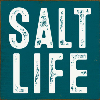 Small Square Wood Beach Sign Saying Salt Life