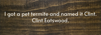 I got a pet termite and named it Clint. Clint Eatswood.