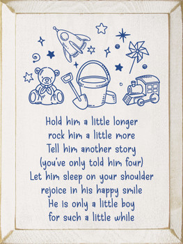 Hold him a little longer...Sweet Wood Sign for Boy's Nursery | Sawdust City Signs