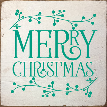 Merry Christmas (berry sprigs) | Sawdust City Wood Winter Signs