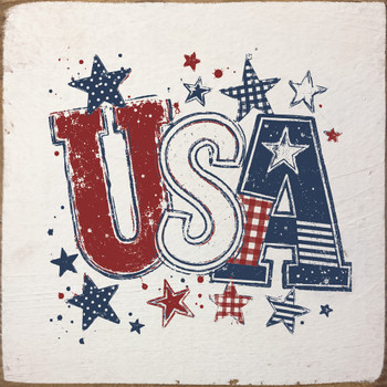 USA - Fabric Scraps (2-color) | Sawdust City Patriotic Wood Signs