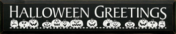 Halloween Greetings Wood Sign with Jack o' Lanterns | Seasonal Fall Wood Sign | Sawdust City Wood Signs