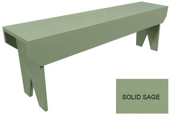 Long Simple Wood Bench | Solid Wood Simple Bench | Sawdust City Wood Bench | Shown in Solid Sage
