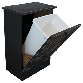 Wood Tilt-Out Trash Bin Shown in Old Black Wood Tilt-Out Trash Bin Shown in Old Black