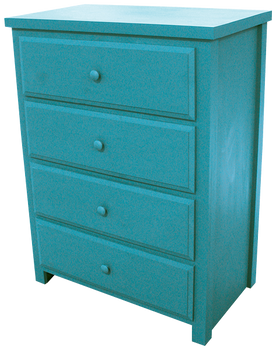 Shown in two coats of Turquoise - no distressing