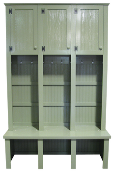 CUSTOM - 3-Locker & Bench Combo | Custom Pine Locker Bench | Sawdust City Custom Furniture