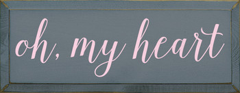 Shown in Old Slate with Baby Pink lettering