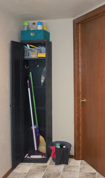 American Pine Broom Closet by Sawdust City - Shown in Old Black