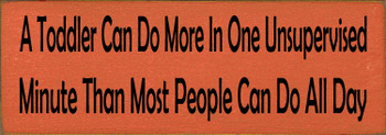 Simple wood sign on Burnt Orange with Black lettering