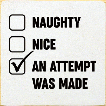 Naughty - Nice - An Attempt Was Made (checkboxes)