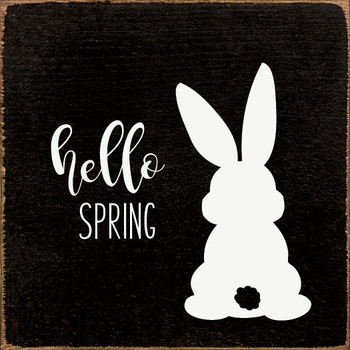 Hello Spring (Bunny)| Wooden Spring  Sign| Sawdust City Wood Signs