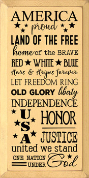 America, Proud, Land Of The Free, Home Of The Brave, Red White Blue... |Patriotic Wood Signs | Sawdust City Wood Signs