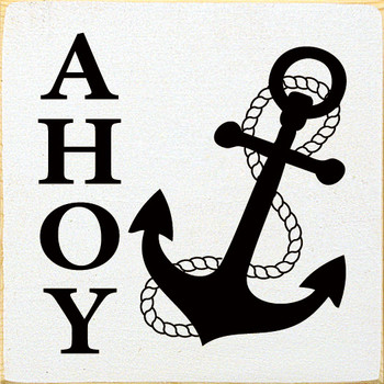 Ahoy (Anchor) | Wood Signs with Anchor Design | Sawdust City Wood Signs