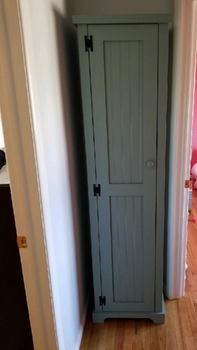 Custom Linen Closet Shown in Solid Slate