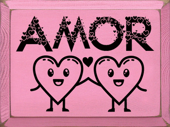 Amor |  Wooden Valentine Signs | Sawdust City Wood Signs