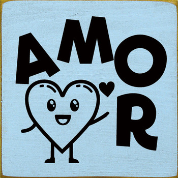 Amor (Heart) |  Wooden Valentine Signs | Sawdust City Wood Signs