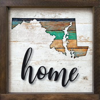 Home - Maryland Outline  | Wooden Framed Signs | Sawdust City Wood Signs
