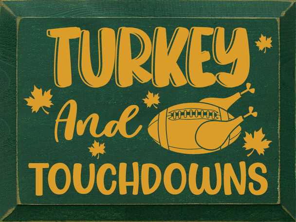Wood Wall Sign: Turkey And Touchdowns