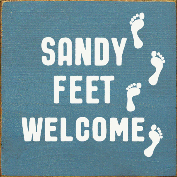 Wood Sign - Sandy Feet Welcome