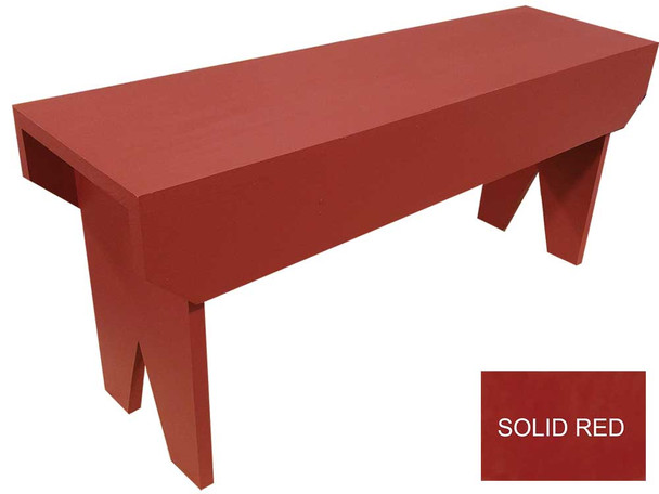 3 ft Simple Wood Bench | Solid Wood Bench | Sawdust City Wood Bench | Shown in Solid Red