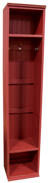 American Pine Hall Tree by Sawdust City | Wood Furniture Made in the USA |  Shown in Old Red American Pine Hall Tree by Sawdust City | Wood Furniture Made in the USA |  Shown in Old Red