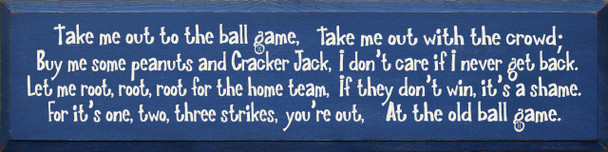 Take Me Out To The Ball Game | Wood Sign With Baseball Song | Sawdust City Wood Signs