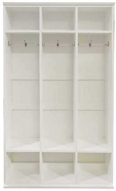 3-Section Wood Locker Unit | Wood Mudroom Storage | Sawdust City Storage Solid Cottage White 3-Section Wood Locker Unit | Wood Mudroom Storage | Sawdust City Storage Solid Cottage White