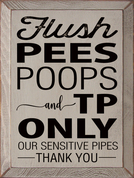 Flush |  Bathroom Signs | Sawdust City Wood Signs