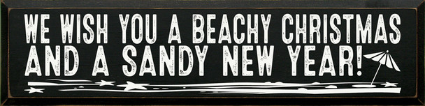 We Wish You A Beachy Christmas | Wood Sign With Beach Christmas Sayings | Sawdust City Wood Signs