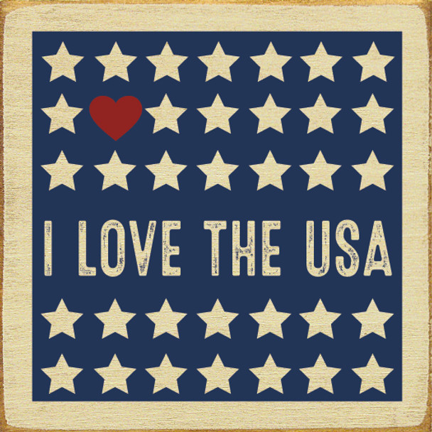 I Love The USA (Stars)|Patriotic Wood Signs | Sawdust City Wood Signs