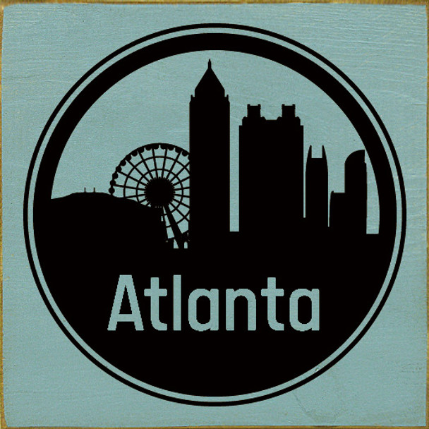 Atlanta Circle Skyline |City Skyline Wood Signs | Sawdust City Wood Signs