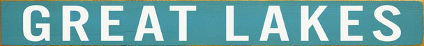 Great Lakes | Shown in Turquoise with Cottage White | Wooden Lakeside Signs | Sawdust City Wood Signs