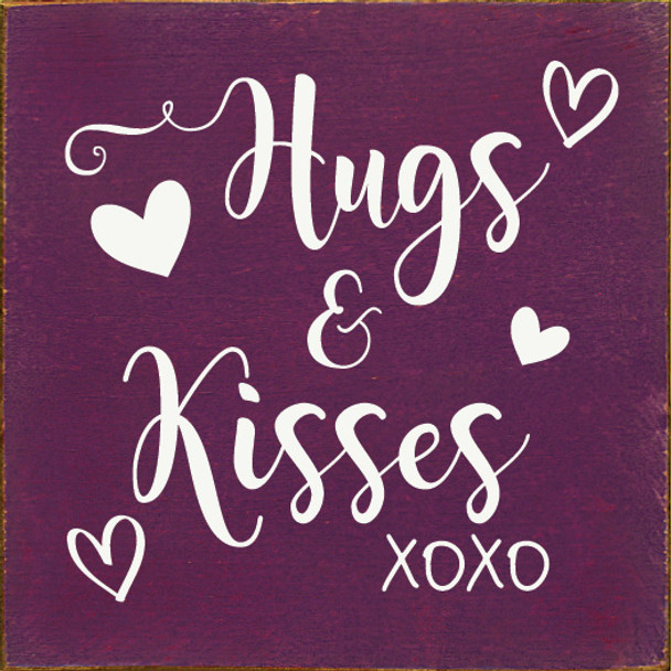 Hugs & Kisses | Valentine Wood Signs | Sawdust City Wood Signs