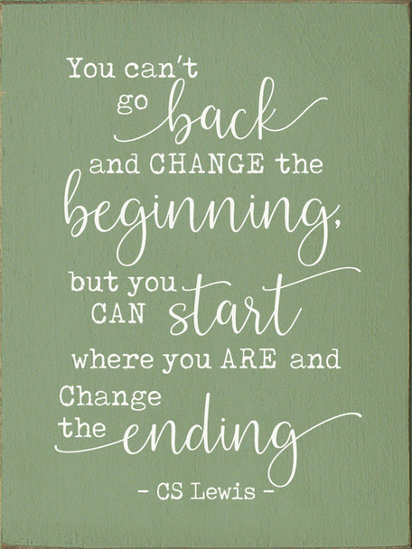 You Can't Go Back And Change The Beginning, But You Can Start Where You Are and Change The Ending - CS Lewis -