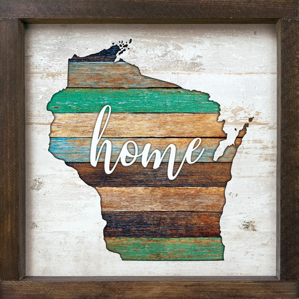 Home - Wisconsin Outline  | Wooden Framed Signs | Sawdust City Wood Signs