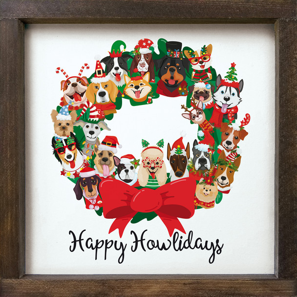 Happy Howlidays (Dog Wreath)