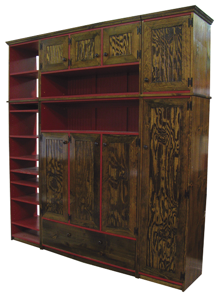 CUSTOM Wall Storage Combination Custom Pine Wall Storage Sawdust City Custom Furniture