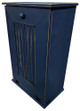 Large Wood Tilt-Out Trash Bin with Shelf | Solid Pine Furniture Made in USA | Sawdust City Trash Bin in Old Blue