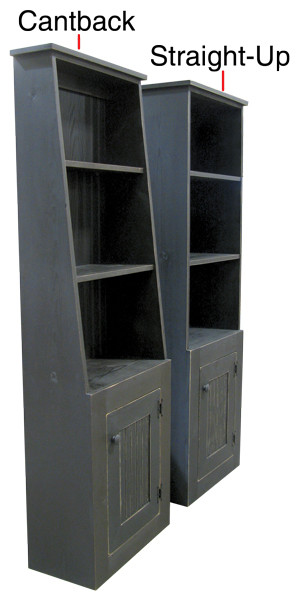 Narrow Hutch Wooden Storage Hutch with Four Shelves Sawdust City LLC