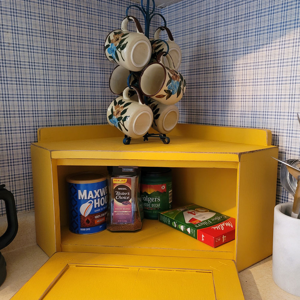 Corner Bread Box Solid Wood Counter Top Bread Box Sawdust City LLC