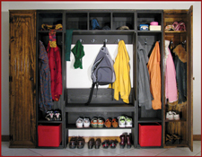 Solid Wood Mudroom Wall Storage With Bench