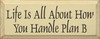Life Is All About How You Handle Plan B |Inspirational Wood Sign| Sawdust City Wood Signs