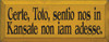 Shown in Old Mustard with Black lettering