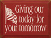 Shown in Old Red with Cream lettering