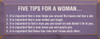 Five Tips For A Woman.. | Wood Sign With Bullet Points | Sawdust City Wood Signs