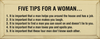 Five Tips For A Woman.. | Wood Sign With Bullet Points | Sawdust City Wood Signs
