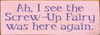 Shown in Old Baby Pink with Purple lettering