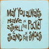 Shown in Old Baby Aqua with Brown lettering